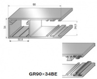 Шина направляющая GR90x34BE цвет: красный рубин